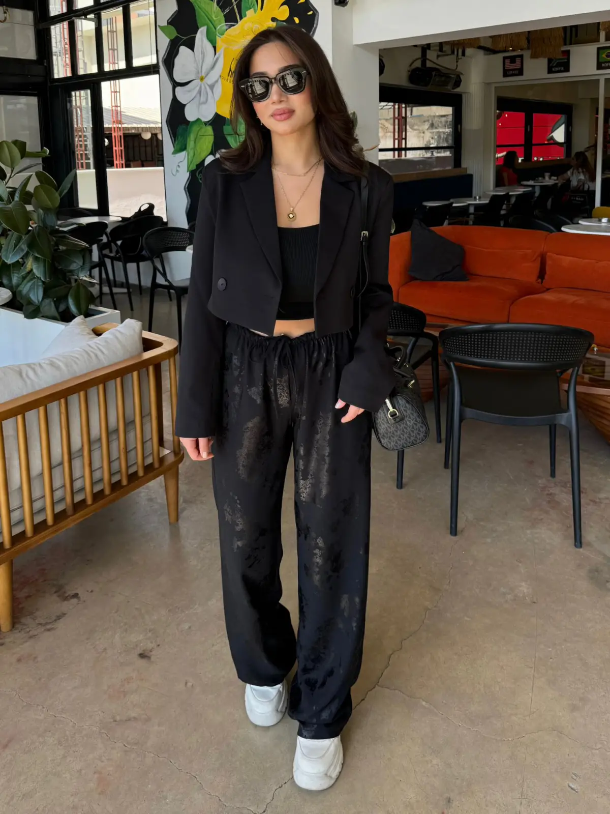 CROP BLAZER CEKET SİYAH RENK