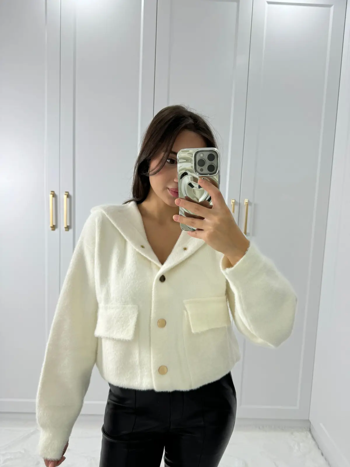 KAPŞONLU PERUŞ HIRKA BEYAZ RENK