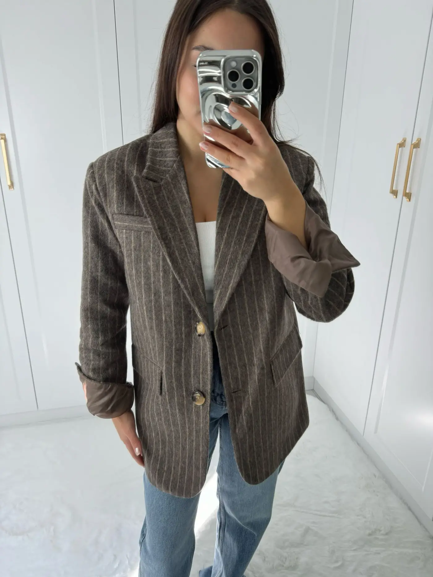 ÇİZGİLİ KAŞE CEKET