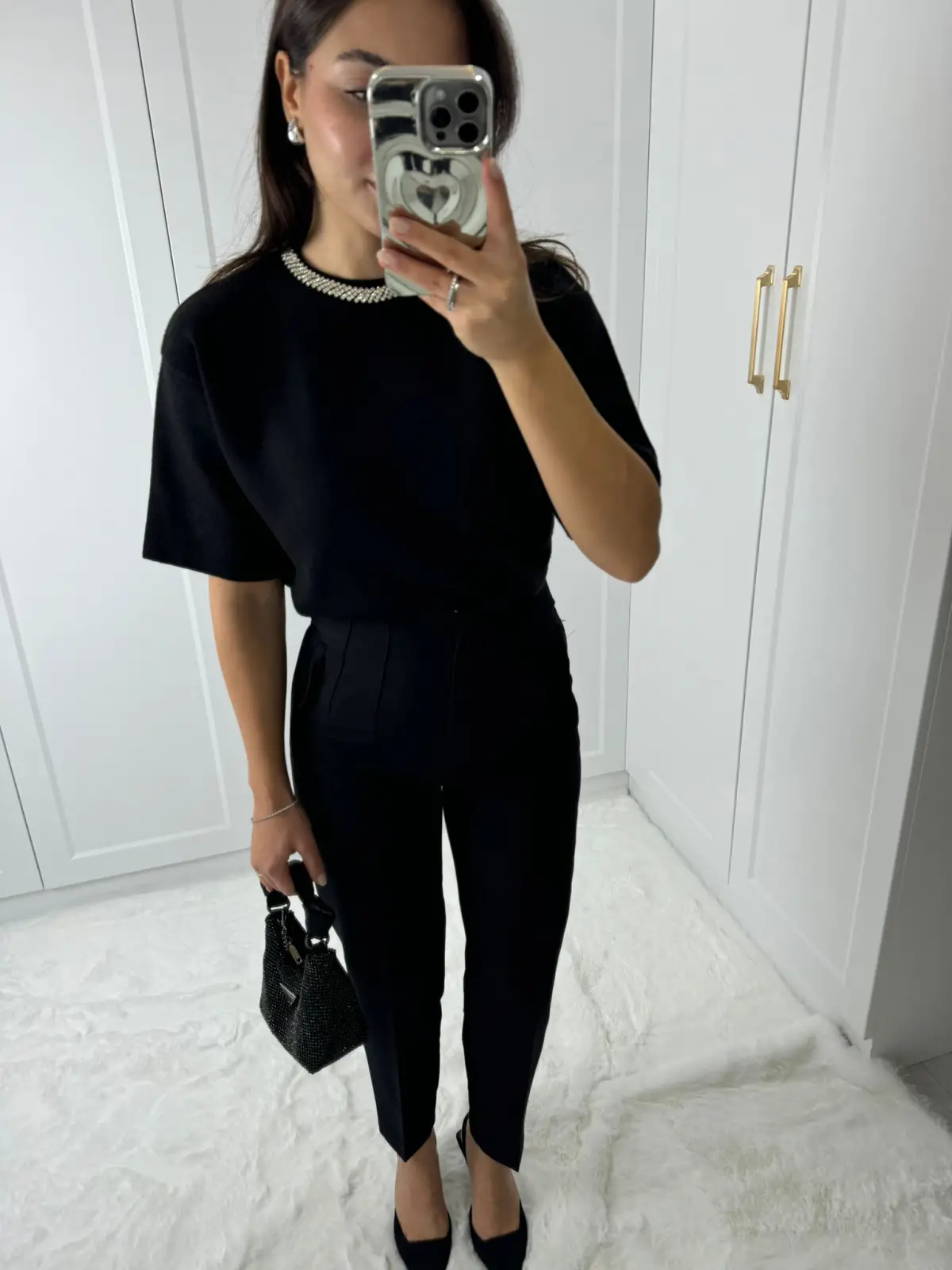 PENSLİ ZARA MODEL KUMAŞ PANTALON SİYAH RENK