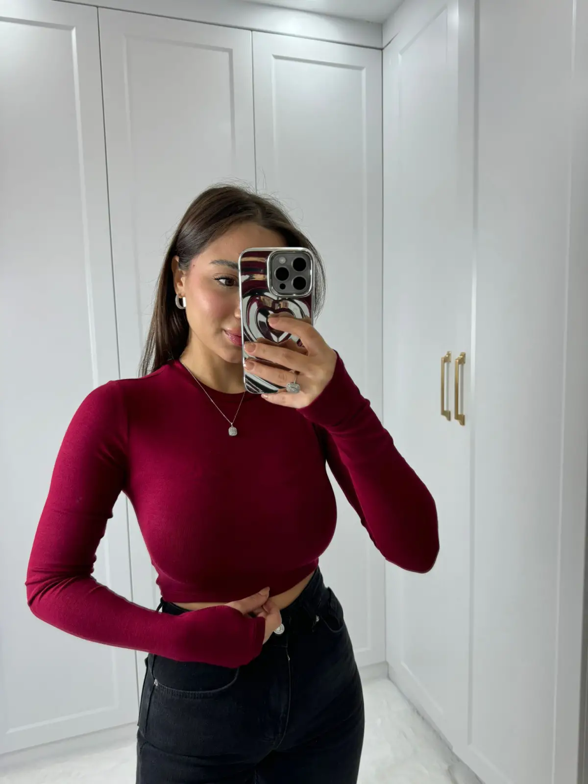 KAROL CROP BADİ BORDO RENK