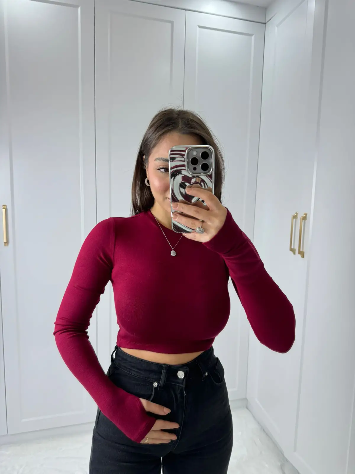 KAROL CROP BADİ BORDO RENK