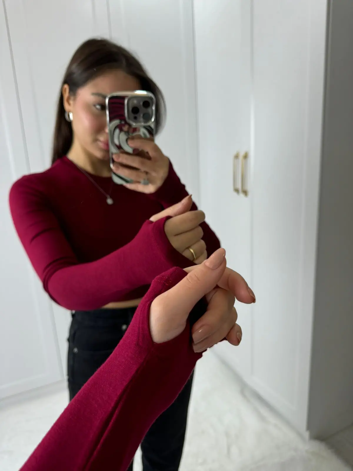 KAROL CROP BADİ BORDO RENK