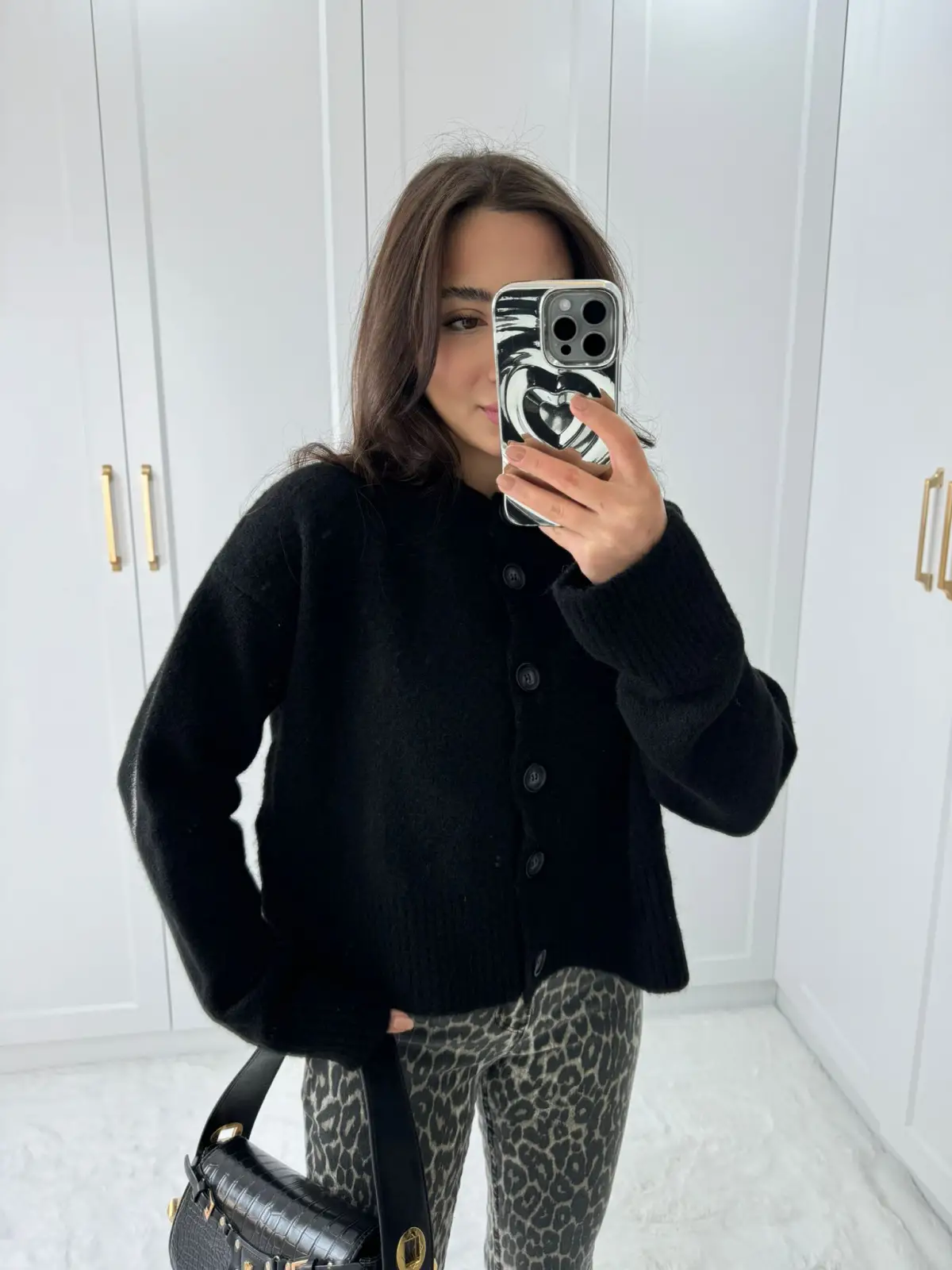 DİLVİN YIRTMAÇLI HIRKA SİYAH RENK