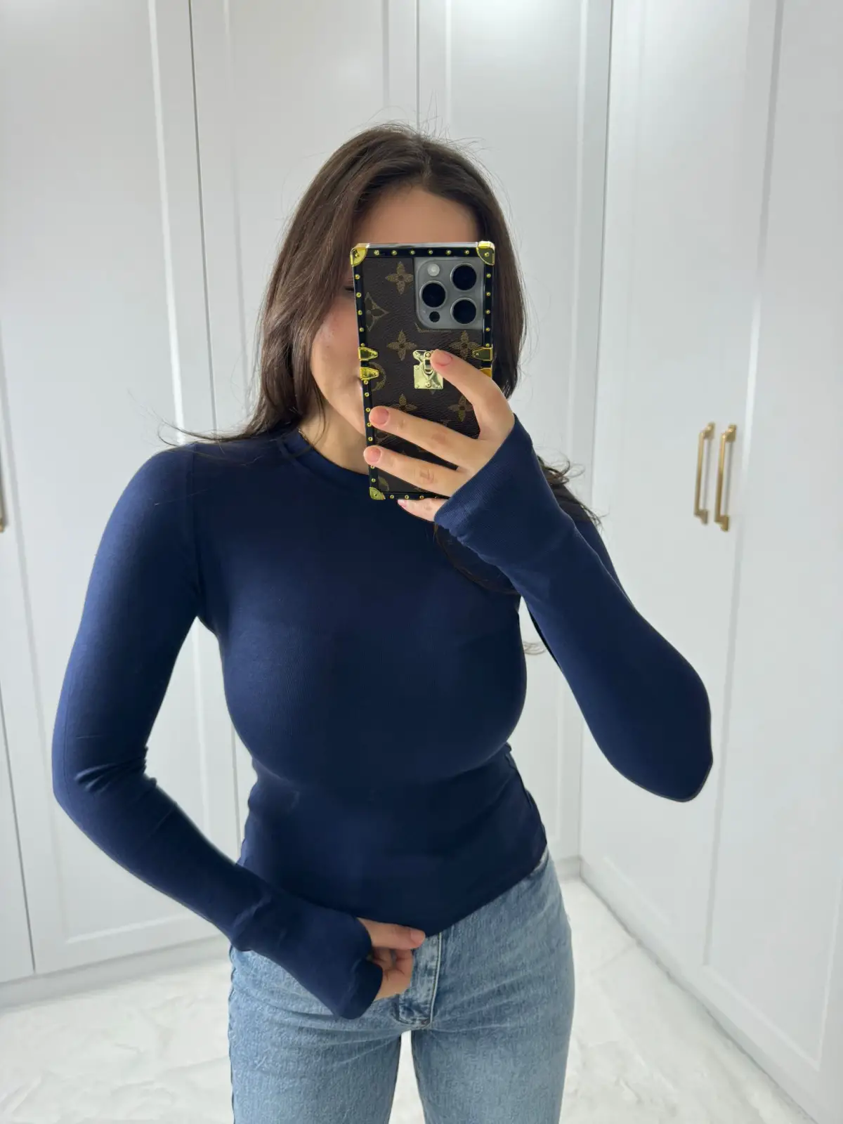 OYSHO BADY PARMAK GEÇİRMELİ LACİVERT RENK