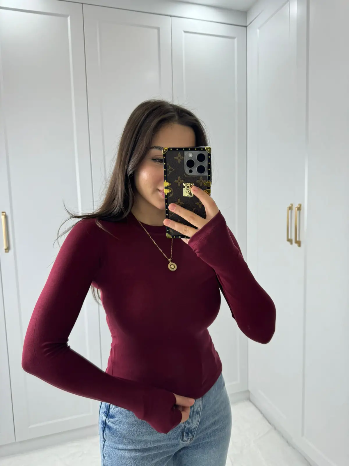 OYSHO BADY PARMAK GEÇİRMELİ BORDO RENK