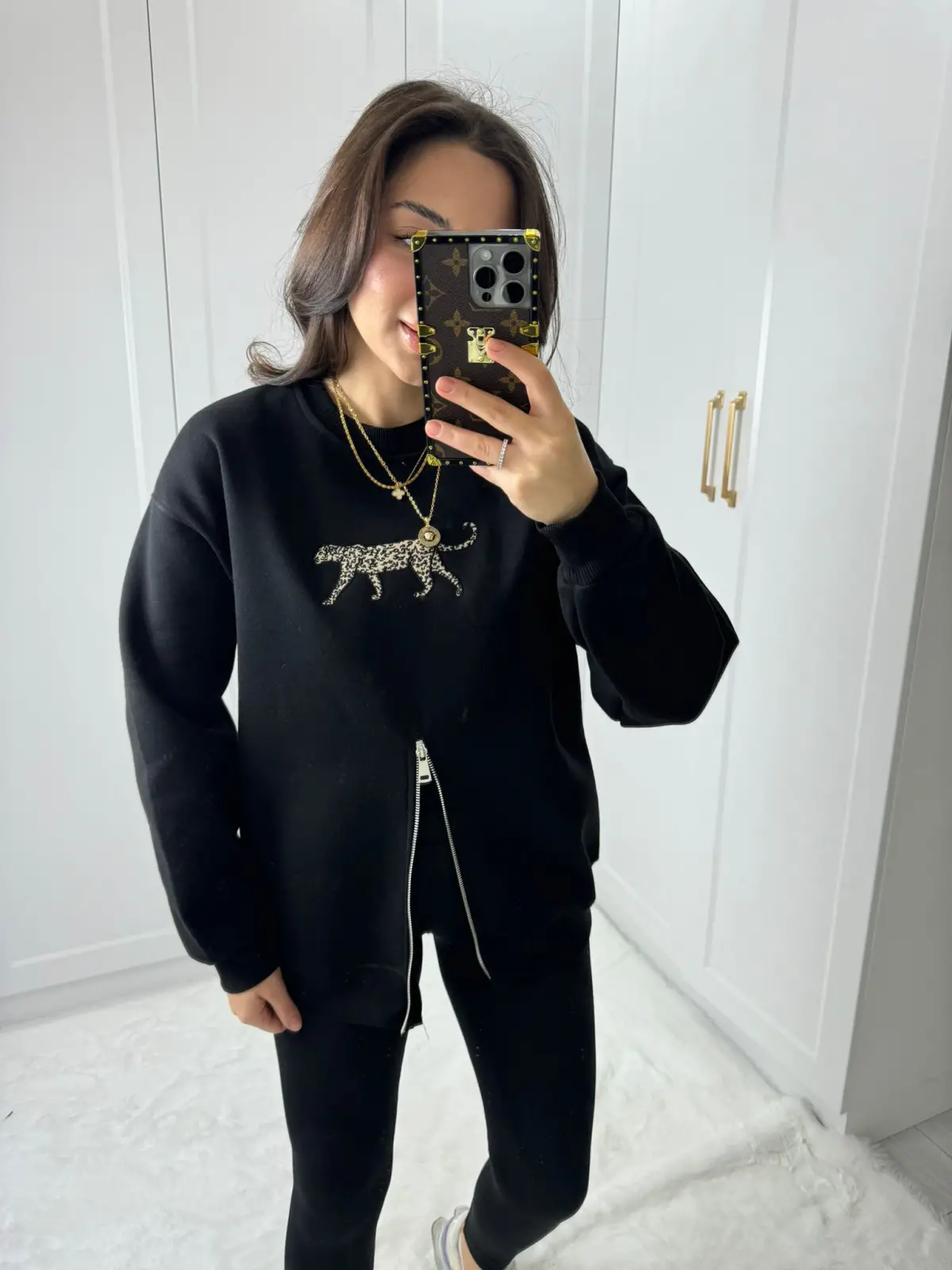 WILD FERMUARLI SWEATSHIRT SİYAH RENK