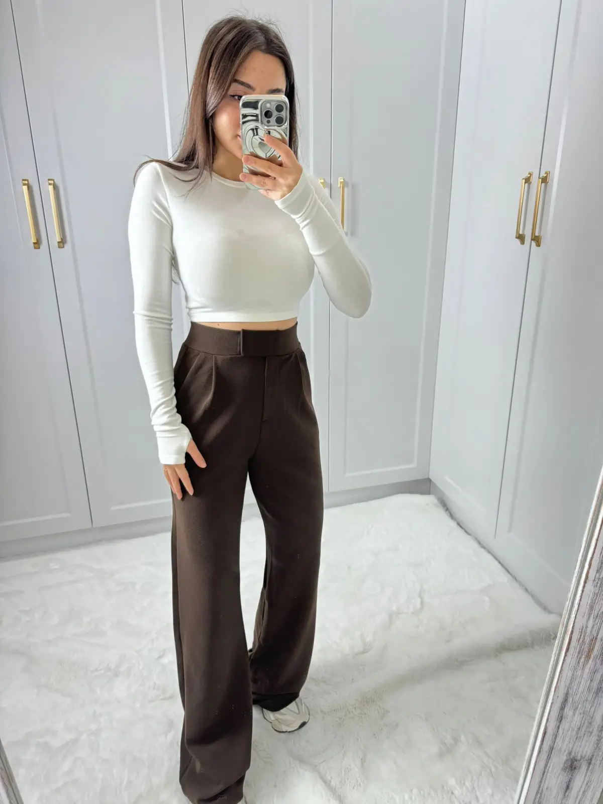 BELİ CIRTLI PANTOLON KAHVE RENK