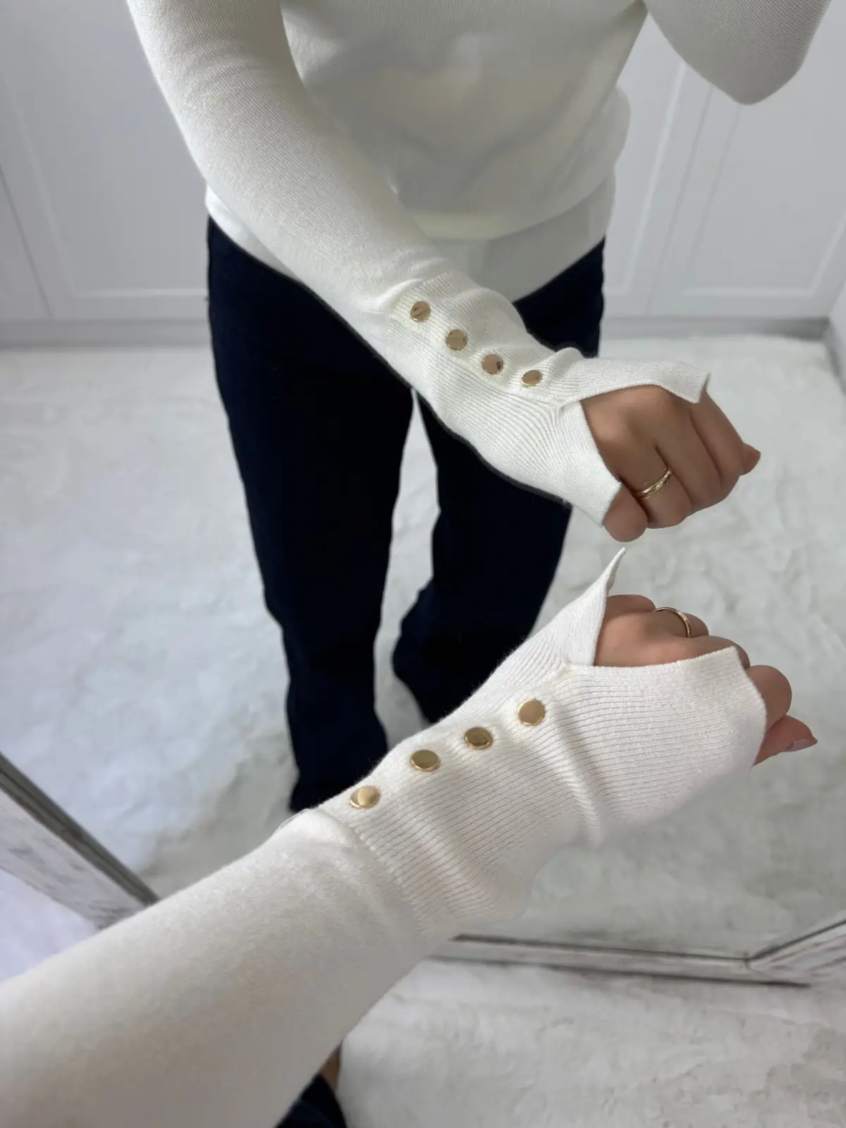 DİLVİN MERSERİZE BİSİKLET YAKA BEYAZ RENK