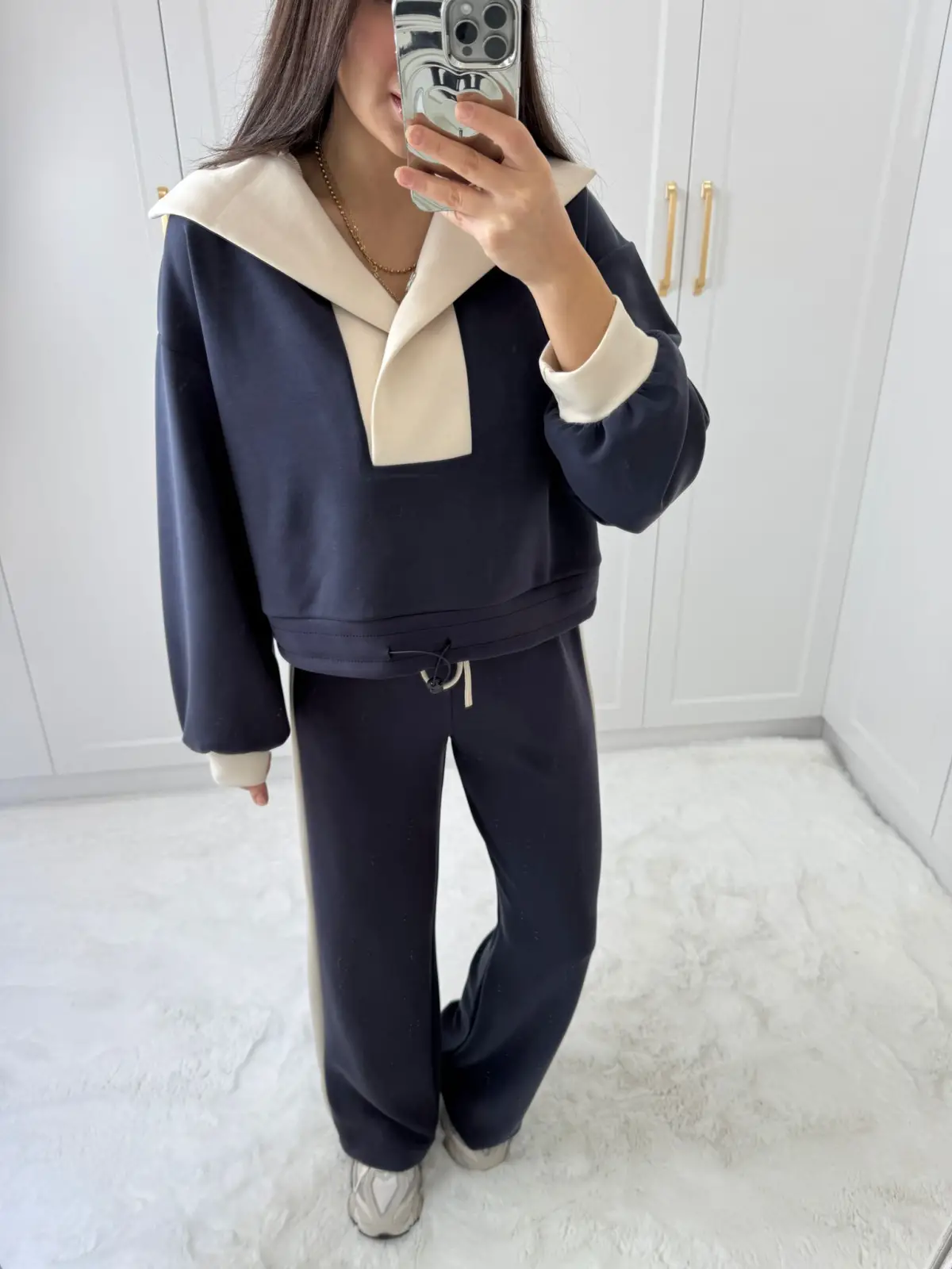 ŞERİTLİ MODAL TAKIM LACİVERT RENK