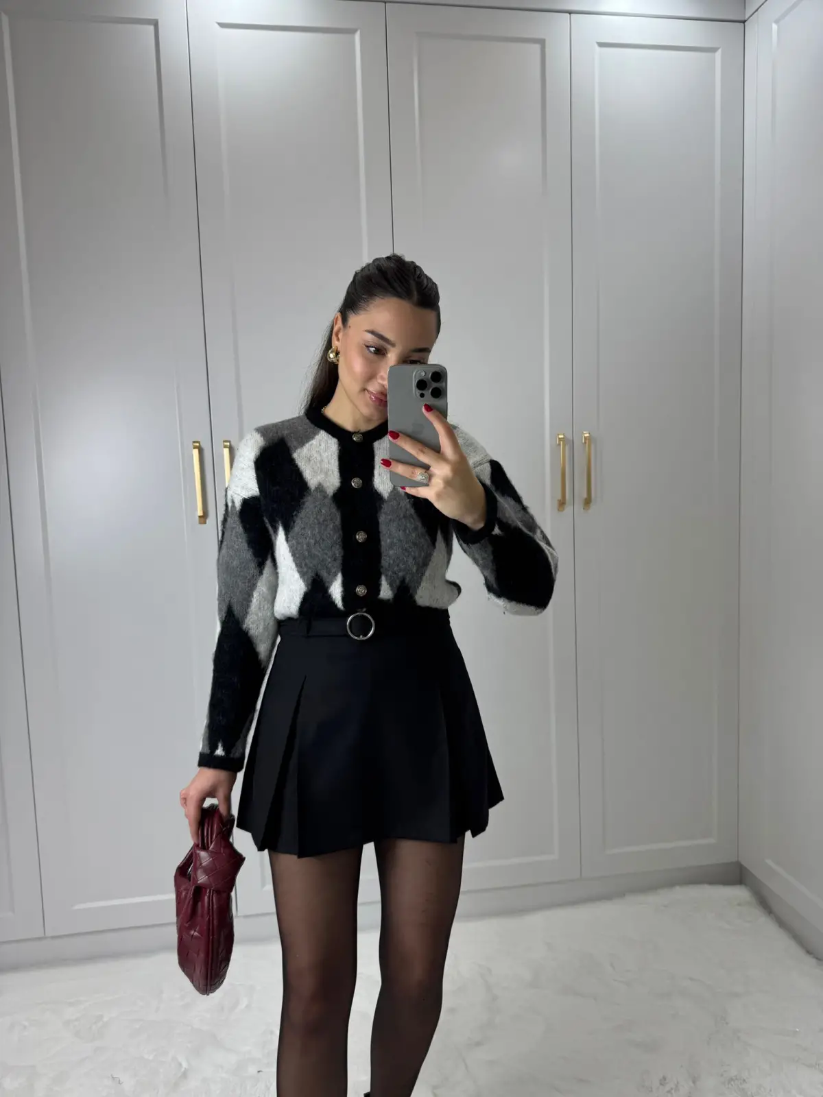 PİLELİ ŞORT ETEK SİYAH RENK