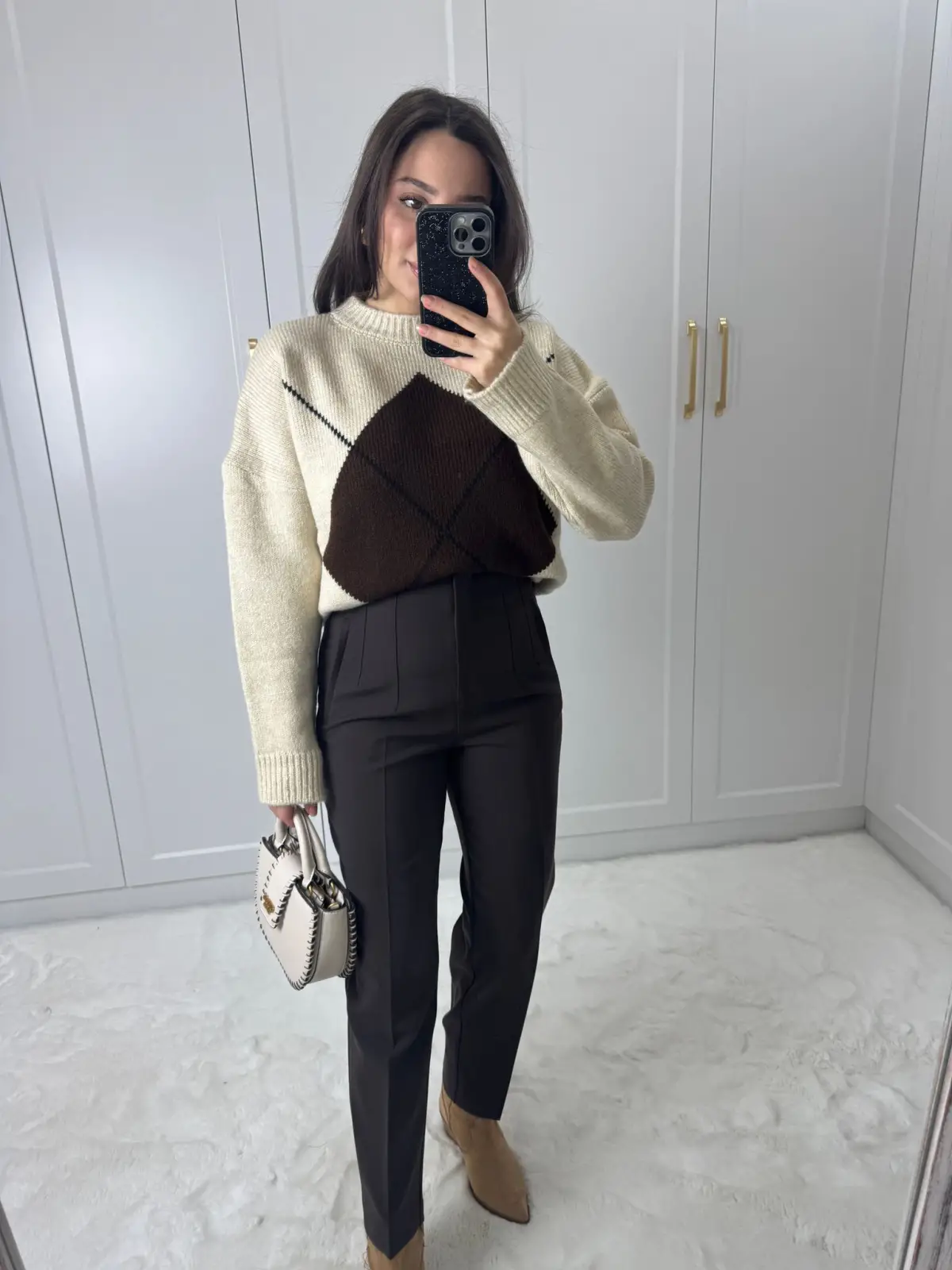 PENSLİ ZARA MODEL ACI KAHVE KUMAŞ PANTOLON 