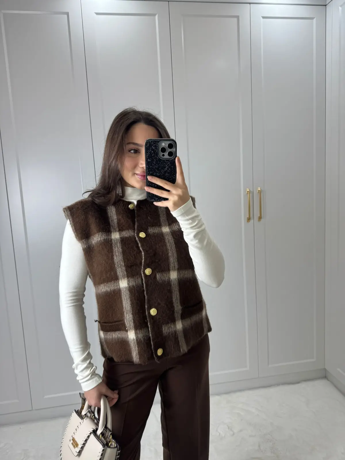 KAHVE DESENLİ SÜVETER