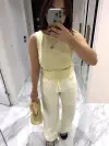 DİLVİN BÜZGÜLÜ KAYIK YAKA BLUZ SARI RENK