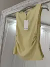 DİLVİN BÜZGÜLÜ KAYIK YAKA BLUZ SARI RENK